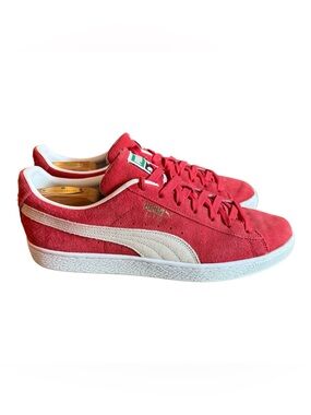 Mens Puma Suede Classic 374915-02 Red/White Shoes 11.5